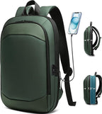 Business Backpack 17 Inch Slim Expandable Waterproof Travel Laptop Backpacks with USB Charger Port Anti-Theft Lightweight Large Work Computer Bag College Laptop Backpacks Gifts for Men Women, Green