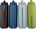Hydra Cup Sport 4 Pack 32 oz Squeeze Water Bottles, Sports Water Bottle Pack with Fast Flow Valve, BPA-Free Squirt Water Bottles (Dark Colors)