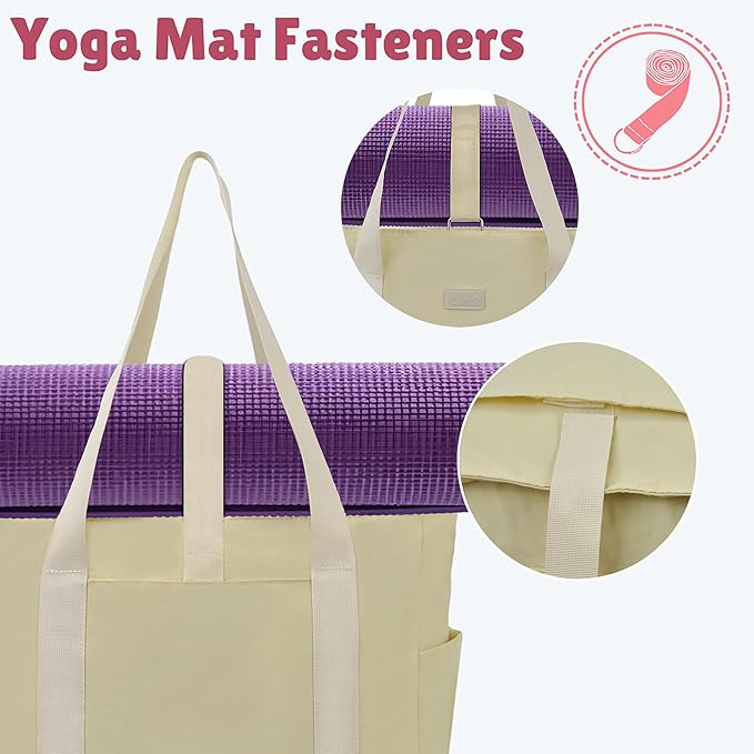 NGIL Yoga Tote Bag, Gym Tote Bag,Work Nurse Tote Bag for Women, Computer Tote for Laptop, Travel Tote Shoulder Bag for Women