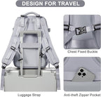 coofay Travel Backpack Carry On Flight Approved For Women Men Personal Item Backpack Carry On Bags For Airplanes Backpack For Travel With Shoe Compartment Grey