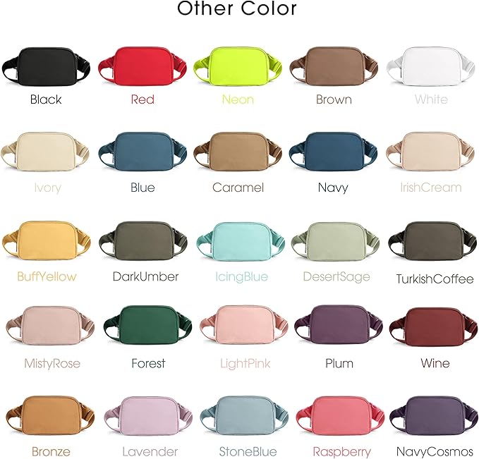 ODODOS Unisex Mini Belt Bag with Adjustable Strap Small Fanny Pack for Workout Running Traveling Hiking, Dark Umber
