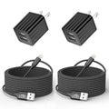 iPhone Charger 10ft, Fast i Phone Block Dual 2Port USB Wall Charger Block Adapter Plug 2 Pack & Long 10foot Fast Charging Nylon Braided Lightning Cable Cord for iPhone 14/13/12/11/XS/XR/8 Plus/SE iPad