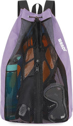 WANDF Swim Bag Mesh Drawstring Backpack Beach Backpack for Swimming, Gym, and Workout Gear