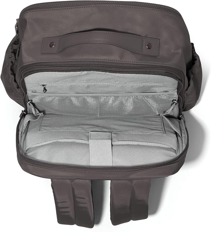Baggallini Tribeca Expandable Laptop Backpack - 15"x11" Lightweight RFID Computer Bag for Work & Travel with Luggage Sleeve