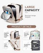 Travel Backpack Women,Carry On Backpack Flight Approved 18x14x8 inches Bag Spirit Airlines Personal ltem,College Sports Hiking Rucksack Waterproof Casual Daypack Laptop Blackpack Men,BeigeBrown