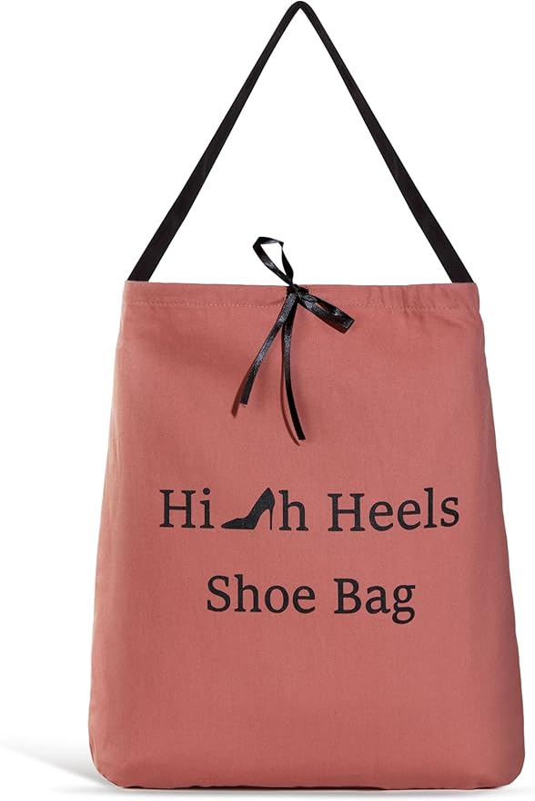 Premium Drawstring High Heel Shoe Bag – Travel-Friendly Dustproof Pouch for Heels & Sandals, Lightweight & Durable, 11 Color Options (plum)