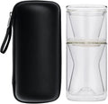 Normcore Pour Over Coffee Maker 2.0 (320ml / 10.8oz) – Double Wall Borosilicate Glass Coffee Dripper, Portable with EVA Case, Fits 185 Wave Filter, Manual Pour Over Coffee Brewer, Clear