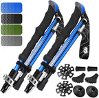 Premium Foldable Hiking Poles by USA Brand - Adjustable, Lightweight Trekking Poles Made of Aircraft Aluminum, Metal Locks Cork EVA Grips