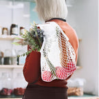 Shappy 12 Pack Reusable Mesh Grocery Bags Large Crochet Market Bag Cotton Kitchen Tote for Fruit Vegetable Storage