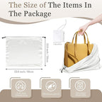 Vonty 3 Pack Silky Dust Bags for Shoes and Purses, Satin Drawstring Bag for HandBags Boots - White Shoe Bag Silk Dust Cover Bag Protector Travel Storage Pouch(23.6 x 19.6 In)