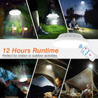 Solar Camping Lanterns Remote Tent Light - 4000LM Portable LED Camping Light Hanging Waterproof USB Rechargeable Lantern for Camping, Hiking, Power Failure, Hurricane (120 LEDs)