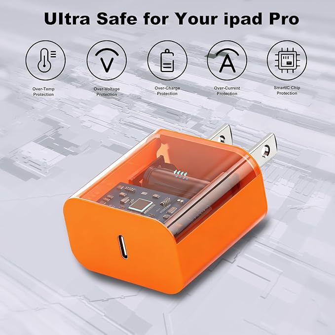 iPhone 17 16 15 Charger Fast Charging,2Pack 20W Apple iPad USB C Wall Chrager Block with 6FT USB C to C Cable for iPhone 17/Pro/Pro Max/17 Air/ 16/16 Pro/16 Pro Max/15/Plus/Pro/Pro Max (Orange)
