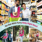 Pawaboo Small Dog Sling Carrier, Reversible Hands Free Dog Sling Carriers for Small Dogs and Cats, Puppy Slings Carrier with Safety Harness, Puppy Essentials, Magenta