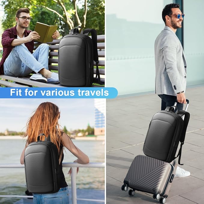 hk Business Backpack for Men 17 Inch,Slim & Expandable Waterproof Travel Laptop Backpack with USB Charging,Anti-Theft Lightweight Large Work Computer Bag,College Laptop Backpacks Gifts for Men Women