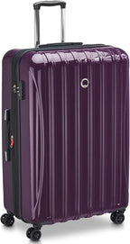 DELSEY PARIS Helium Aero Hardside Expandable Luggage with Spinner Wheels, Plum, Checked-Large 28 Inch