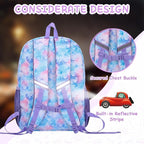 VASCHY Kids Backpack Lunch Bag Set, Girls 2-1 School Bookbag Insulated Lunch Box for Toddlers,Preschool,Daycare,Kindergarten,Elementary School Multi-Color