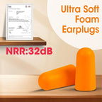 AZEN 100 Pairs Ear Plugs Bulk, NRR 32dB Soft Foam Ear Plugs for Sleeping Noise Cancelling, Earplugs for Concerts Shooting Swimming Noise Reduction (Orange)