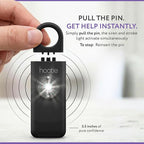 HOOTIE Personal Safety Alarm Keychain, 130dB Personal Alarm for Women Men and Kids, Pull Pin Emergency Panic Alarm with Strobe Light, Portable Self Defence Alarm for Campus Travel and Running - Black