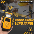 Retevis RB48 Walkie Talkies with Earpiece, Mil-Standards 810H, Waterproof Heavy Duty Two Way Radios, Vibration Call, 2000mAh, NOAA, 2 Way Radio Long Range(2 Pack)