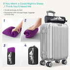 Travel Pillow Memory Foam Pillows, Camping Pillow-Compressible Medium Firm, Breathable Cover, Ideal Backpacking Hiking, Bed Pillows, Airplane and Car (Purple, S)