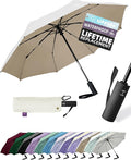 Travel Umbrella for Rain - Windproof Compact Folding Umbrella with 43" Canopy - Auto Open Close Portable Parasol - UPF 100+ Sun Protection