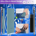 Magnetic Battery Pack for iPhone /17/16/15/14/13/12 Series, 10,000mAh Mag-Safe Battery Pack, Slim Mag-Safe Power Bank Charger, Power Bank Magnetic Charger for iPhone (Light Blue)