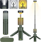 Telescopic Camping Lights, Rechargeable 10500mAh Camping Lantern with Storage Bag, Waterproof LED Camping Lamp with Magnetic, Portable Outdoor Tent Light for Camping,Hiking,Emergency,Fishing (Green)