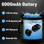 Portable Shower for Camping, 6000mAh Rechargeable Camp Shower Pump with Large Capacity Foldable Bucket, Filtered Shower Head, Outdoor Camping Shower Kit for Travel, Pet Bath, Car Washing