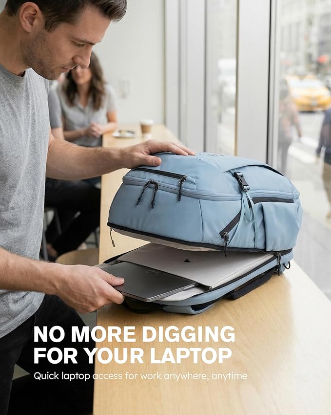 Tolaccea Travel Laptop Backpack 32L, TSA Friendly Flight Approved Computer Work Business Bag, Water-resistant Carry on Luggage, Durable Casual Daypack College Rucksack for Men Women