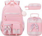 DIGOBAY Backpack for Girls, 3PCS Girls Backpack for School with Lunch Bag Pencil Case, Cute Kids Teens Bookbag for Kindergarten Elementary Preschool Middle School