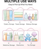 BAGSMART Clear Toiletry Bag, TSA Approved Travel Toiletry Bag Carry On Travel Accessories Bag Airport Airline Quart Size Bags water-resistant Makeup Bag for Women