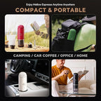 Portable Espresso Machine with 3-4 Min Self-heating, 7800mAh Rechargeable Electric Coffee Machine 19 Bar Compatible with NS Capsules and Ground Coffee (Red)