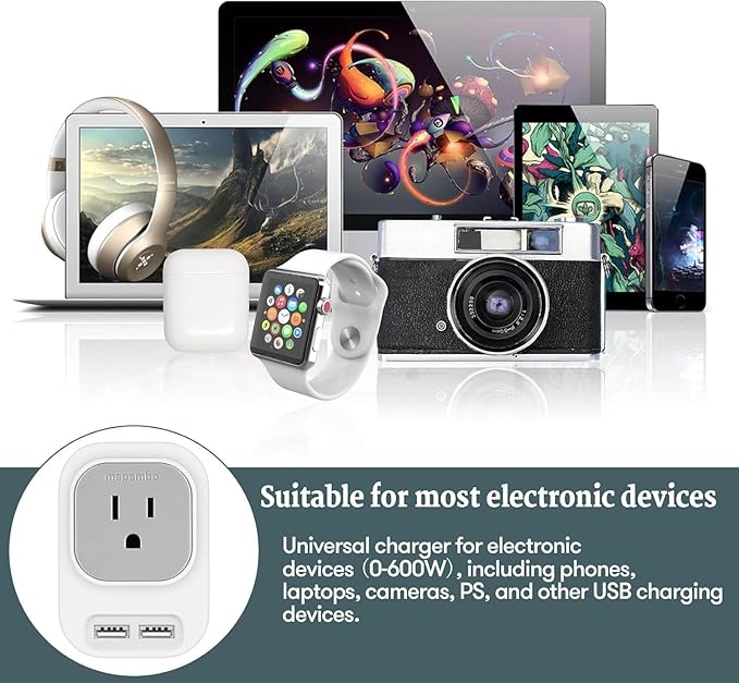 220V to 110V Voltage Converter US to Europe with 2 USB A & 2 USB C Ports Fast Charging, Power Converter for European Travel International Universal Travel Adapter for Germany France Italy Spain