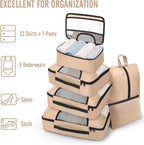 Veken 8 Set Packing Cubes for Travel Essentials, Suitcase Organizer Bags in 4 Sizes, Carry-On Luggage Accessories with Large Laundry & Hanging Toiletry Bag, Must-Have for Airplane, Road Trip & Camping