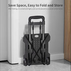 Portable Folding Luggage & Backpack Cart - Heavy Duty Hand Truck for Travel, Shopping, and Moving, with 2 Elastic Straps
