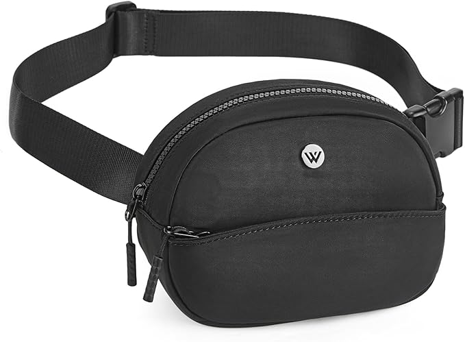 WESTBRONCO Fanny Packs for Women Men, Small Belt Bag Nylon, Lightweight Fashion Waist Packs, Mini Crossbody Bags with Adjustable Strap for Workout Running Traveling(Black)