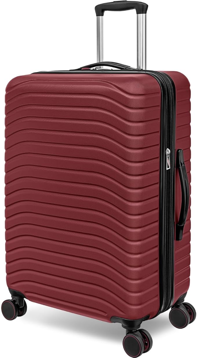 Everest Expandable Hardsided Spinner (Wine, 24-Inch Checked Medium)