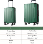 2 Piece Luggage Set, Hardside Suitcase with Spinner Wheels, TSA Lock & Expandable Hard Shell, Carry on and Checked Luggage for Travel, Maletas de Viaje for Men & Women (Green, 20+28Inch)
