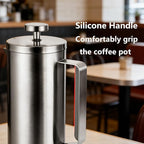 600ml Small French Press Coffee Maker, Double Wall Stainless Steel Coffee Press Pot with Detachable Filter, Cool Touch Insulated Handle, Dishwasher Safe Portable Brewer for Home Camping Travel