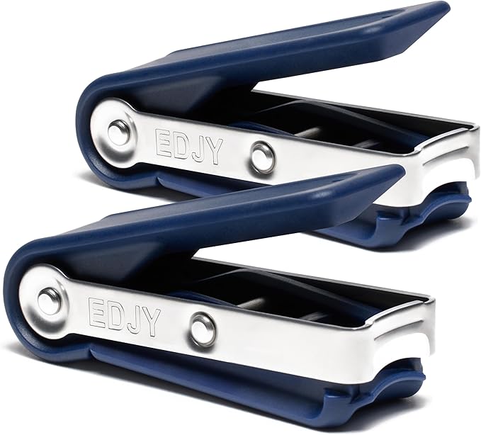 EDJY Fingernail Cutter - Precision Stainless Steel Nail Cutter for Fingernails | Sharp Blade, Ergonomic Design, Durable & Rust-Resistant | Ideal for Men and Women | Navy | 2-Pack