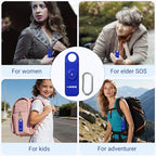 Rechargeable Personal Safety Alarm, 130dB Emergency Siren with LED Flashlight, Portable Keychain for Women, Kids, Elderly, Night Running & Travel (Navy Blue)