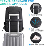 BANGE Business Smart Backpack Waterproof fit 15.6 Inch Laptop Backpack with USB Charging Port,Travel Durable Backpack (Light Blue(three Pocket), Medium)