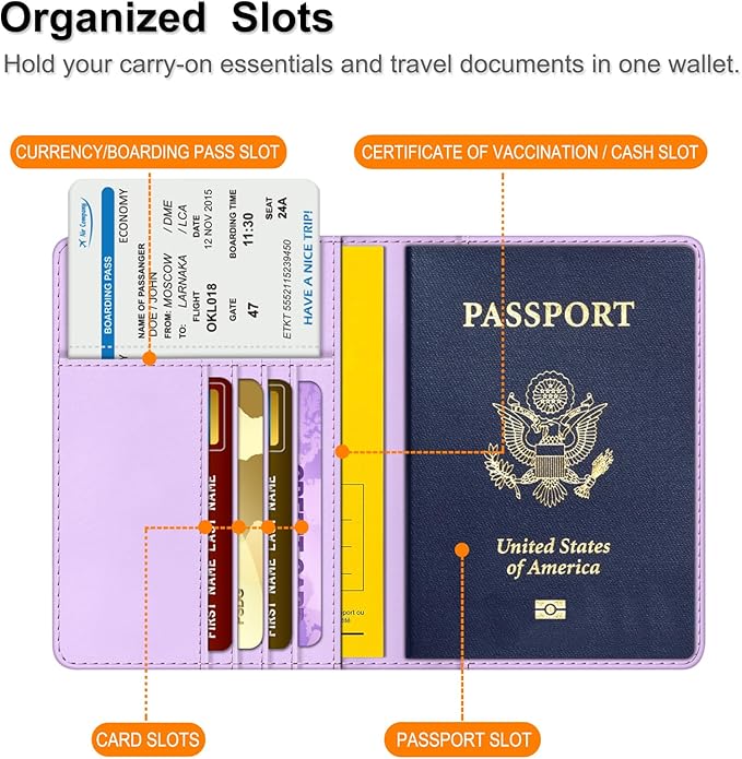 FINTIE Passport Holder, Slim Travel Wallet RFID Blocking Card Case Cover Passport Cover Protector Essentials with Credit Card Slots for Women/Men | Slim, RFID Blocking, Card Case Cover, Essentials, Credit Card Slots