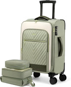 LOVEVOOK Carry On Luggage 22x14x9 Airline Approved,20 Inch Carry-on Suitcase for Women,Softside Suitcases with Wheels,Rolling Checked Luggage with TSA Lock,Lightweight Travel