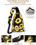 Capolo Sling Bag for Women Men Waterproof Crossbody Bags for Women Trendy Casual Fanny Pack with Convertible Shoulder Strap Chest Bag for Travel Hiking(Sunflower, Medium)