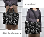 Laptop Bag 15.6 inch, Waterproof Laptop Case with Strap, Protective Laptop Carrying Case for Women&Men, Death Halloween Cats Gothic