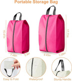 Shoe Bags for Travel Holds 3 Pair of Shoes, Shoe Storage Pouch with 2 Pack Portable Bags, Waterproof & Washable, Pink