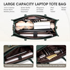 RAINSMORE Laptop Tote Bag for Women 15.6 Inch Large Women Work Bags Waterproof Business Office Teacher Bag Computer Briefcase