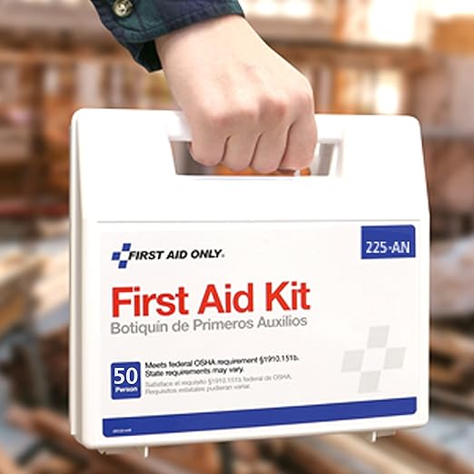 First Aid Only 225-AN 50-Person OSHA-Compliant First Aid Kit, Emergency First Aid Kit for Office, Home, Car, and Worksites, 195 Pieces