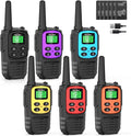 MaxTalker Walkie Talkies Long Range for Adults, Rechargeable Walkie Talkies 6 Pack with 22 FRS Channels, 2 Way Radios, NOAA, Li-ion Battery, LED Flashlight, VOX Gift for Family Hiking Camping